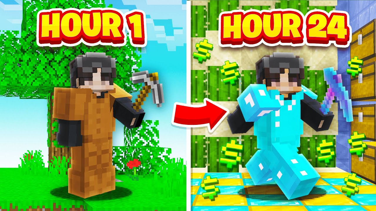 OUR *INSANE* FIRST 24 HOURS! (RICH) | Minecraft Skyblock | Complex Skyblock [1]
