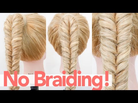 NO BRAIDING BRAIDS EP. 2 - How to Fishtail Braid Using Only Elastics! Perfect For Short To Long Hair