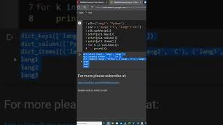 Python: Using a for loop how to iterate on a dictionary keys and values using keys(), and values()