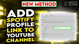 How to add Spotify profile link to Youtube channel 2024