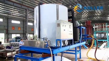 Large capacity 30tons ice flake machine ice harvest #3TonPerDayFlakeIceMachine #FlakeIceMaker