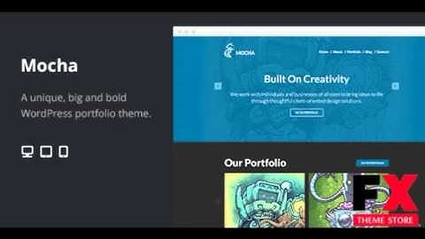 Preview Mocha Flat Bold WordPress Portfolio Theme TForest