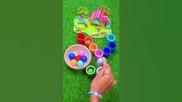 Color Sorting ASMR #asmr #satisfying #woodenballs #colorful
