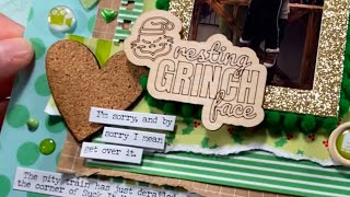 Resting Grinch Face Christmas Scrapbook Layout Process Document December