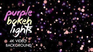 4K Purple bokeh lights and fairy dust background