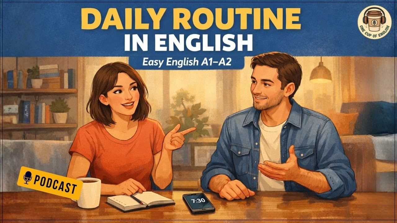 Daily Routine in English | A1 Beginner English Conversation | Talk ...