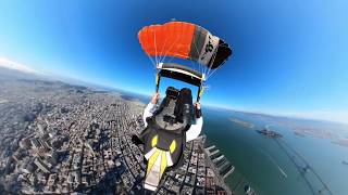 360 Jumping from a Blimp over Downtown San Francisco