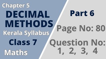 Class 7 | Maths | Chapter 5| Decimal Methods| Page No 80;Question No:1,2,3,4 |KeralaSyllabus |Part 6