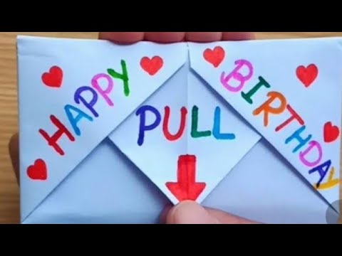 how to make pull birthday card easy - YouTube