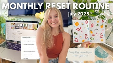 JULY MONTHLY RESET 🍋 goal setting, deep cleaning, notion, june reflection, bullet journal spreads