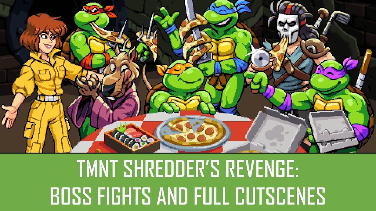 TMNT Shredder's Revenge All Boss Fights & Cinematic Cutscenes HD YouTube
