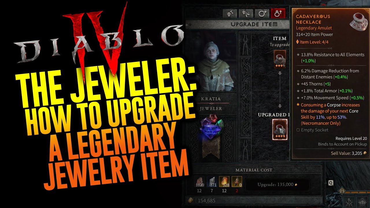 The Jeweler: How to Upgrade a Jewelry Item in Diablo IV
