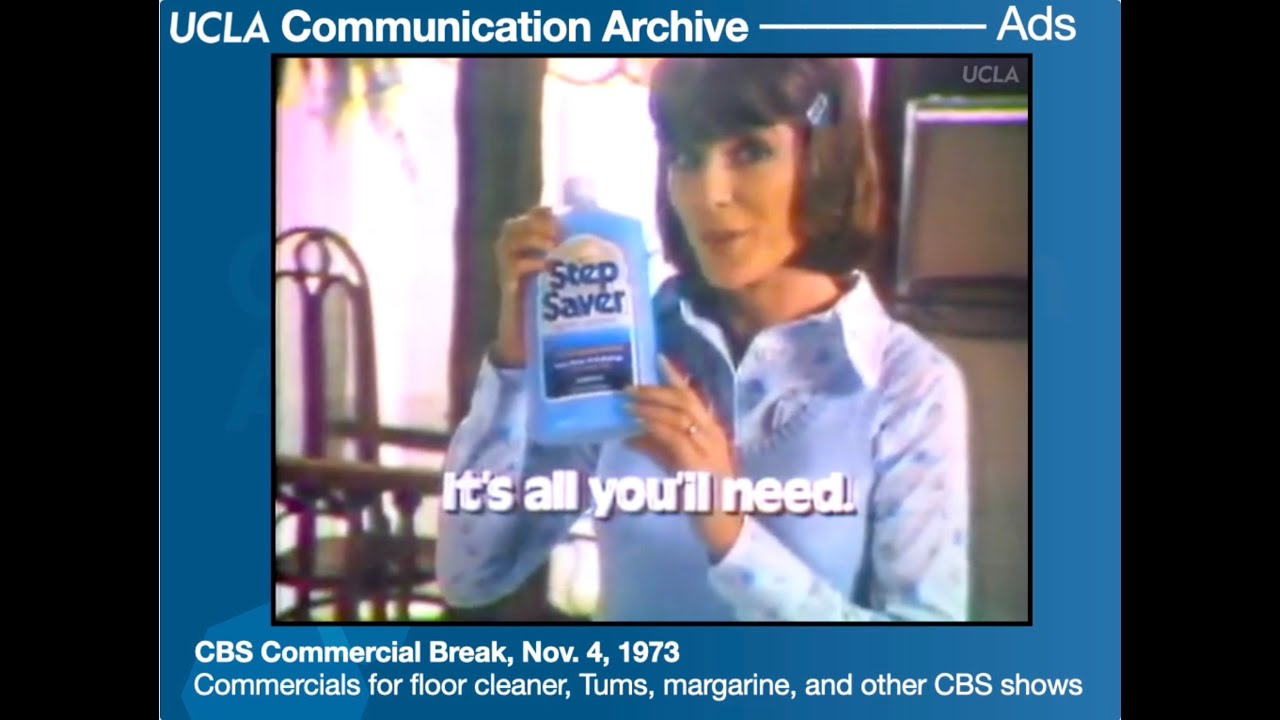Commercials from 50 years ago (Nov. 4, 1973). Floor cleaner, Tums