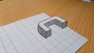 Easy 3d Drawing Letter C / How To Draw Capital Alphabet For Beginners #shorts