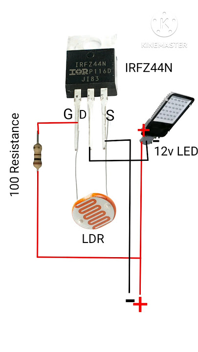 Automatic night light using IRFZ44N mosfet and LDR#Short video