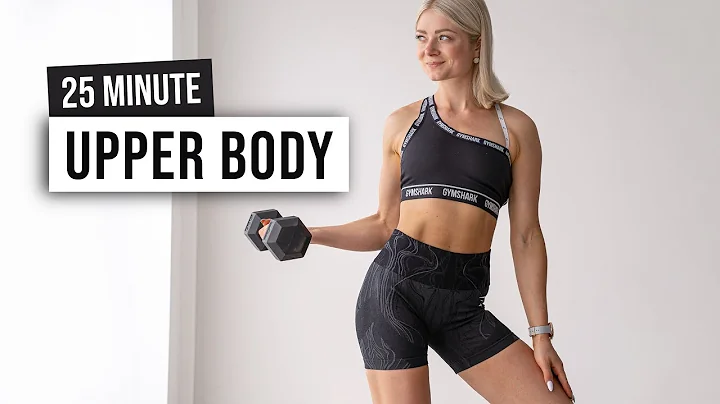 25 MIN TONED UPPER BODY + ABS Workout With Weights, No Repeat, Home Workout with dumbbells