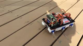 Compliant 6-leg robot test walk