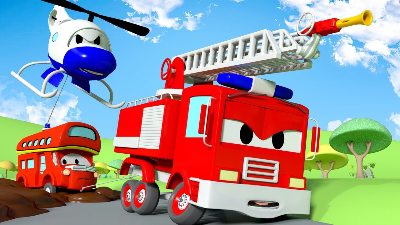 子供向けの警察車のアニメ 粘りっこい泥 子供向けトラックアニメ Police Car For Kids Youtube