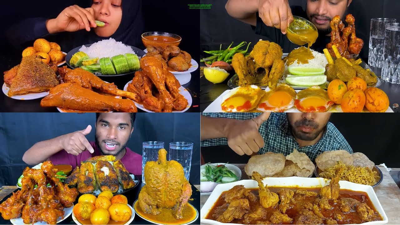 HUGE MUTTON CURRY EATING CHALLENGE,WHOLE CHICKEN CURRY,FISH CURRY,EGG CURRY,CHICKEN LOLIPOP,BIG BITE