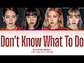 BLACKPINK 블랙핑크 Don T Know What To Do Lyrics Color Coded Lyrics