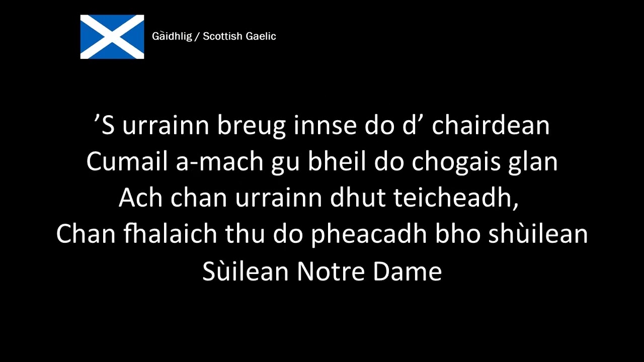 'The Bells of Notre Dame' (Disney) in Manx, Scots Gaelic and Irish dialects