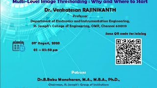Webinar on Multi-Level Image Thresholding: Why and Where to Start