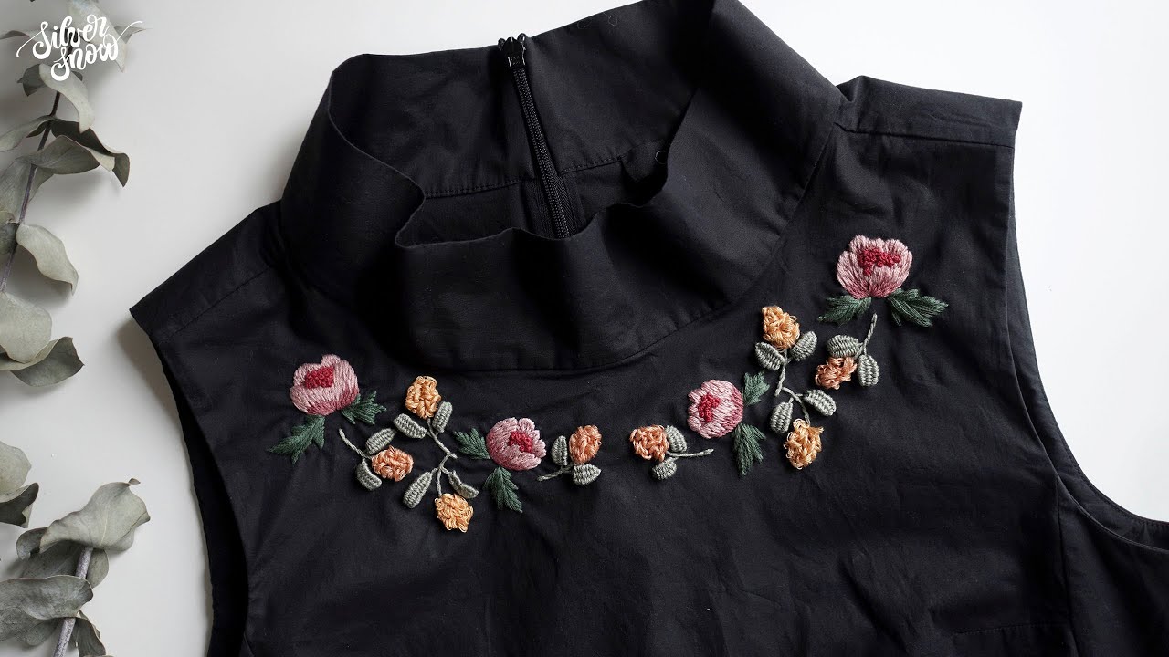 SUB CC] Вышиваю цветы на моей старой блузке