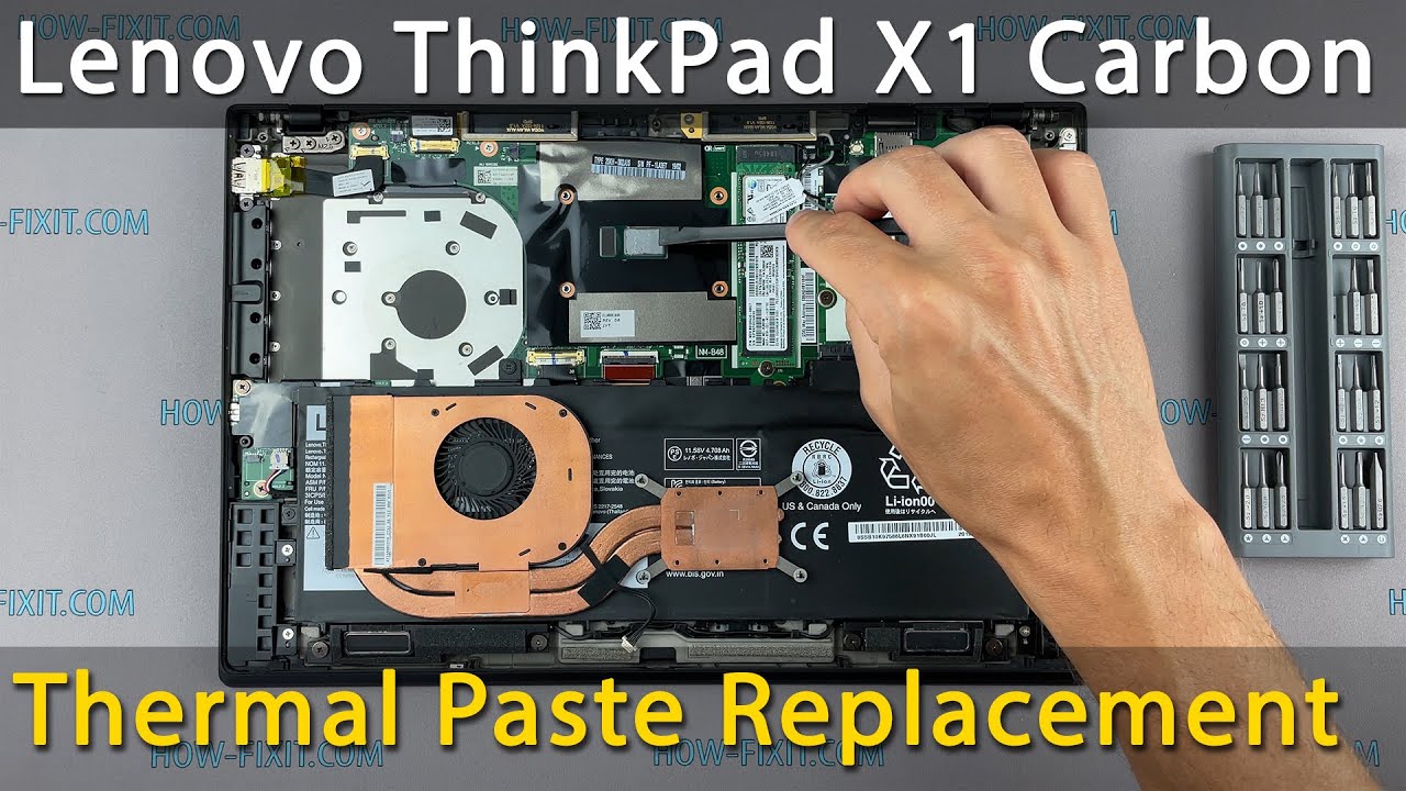 Lenovo ThinkPad Carbon Disassembly, cleaning and thermal paste - YouTube