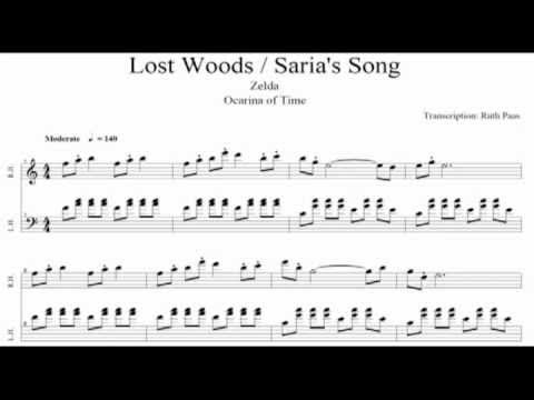 Zelda, Lost, Woods, Saria's, Song, Transcription, piano, Sheets, sh...