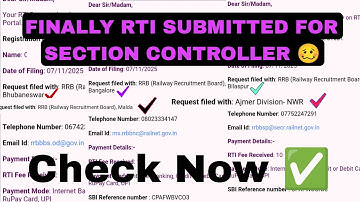 RRB Section Controller 5 Zone RTI 🔥 Ajmer | Malda | Bengaluru | Bhubaneswar | RTI Reply कब तक आएगा?