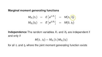 Bivariate distributions; marginal moment generating functions