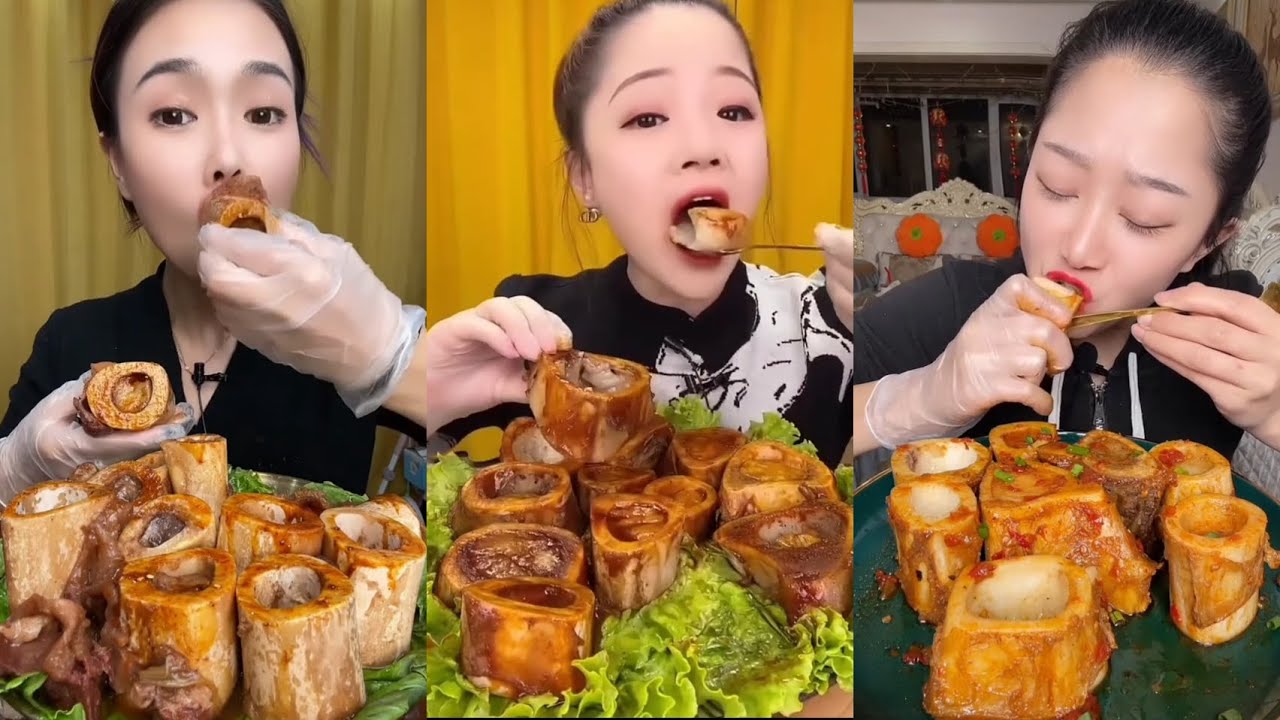 Spicy Bone Marrow Eating Mukbang Chinese Bone Marrow 라이트 드워프 마수 야팅 먹방 Asmr 