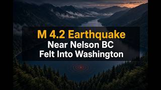 M 4.2 Earthquake Near Nelson BC Felt Into Washington
A magnitude 4.2 earthquake (USGS) struck 37 km east-northeast of Nelson, British Columbia at 12:31:37 UTC on September 17, 2026 — 5:31 a.m. PDT. Earthquakes Canada revised the same event from 4.4 down to about 3.7, with a depth of only 4 km.
Inquiries
Follow me on Twitter Now Called X
Twitter - https://twitter.com/Lucky_finds
Follow me on Substack
https://marygreeley.substack.com
PayPay Donation link
https://www.paypal.com/donate/?hosted_button_id=MRY4V9YEBVHCL
Buy Me A Coffee link
https://bmc.link/marygreele1
My Patreon Web Site https://www.patreon.com/user?u=3969921
Sept. 17, 2026
#Earthquake #Earthquakes #BreakingNews #BCNews #BritishColumbia #NelsonBC #Kootenays #KootenayLake #Cranbrook #Creston #Castlegar #TrailBC #Kaslo #KimberleyBC #CrawfordBay #Harrop #GreyCreek M 4.2 Earthquake Near Nelson BC Felt Into Washington