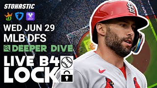 LIVE MLB DFS Picks Today 6\/30\/22: Fantasy Baseball Lineups | Deeper Dive + Live Before Lock