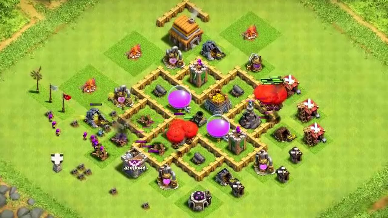 Clash of Clans - Town Hall 4-6 Balloon Attack Strategy