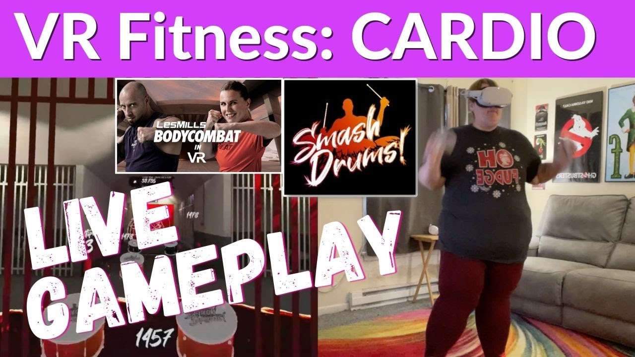 Game On! PLUS SIZE Gamer Gets Fit with Oculus Quest 2 | Smash Drums | LesMills Body Combat | VR