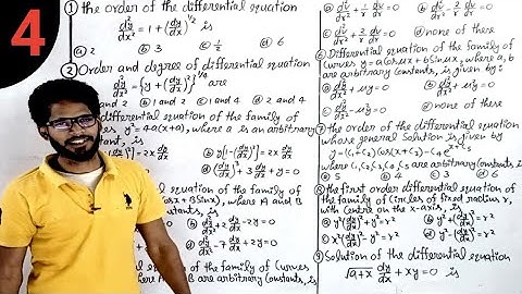 chapter 1 formation and geometrical meaning of differential equation | objective Type Question