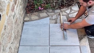 How to draw and cut a round on a tile