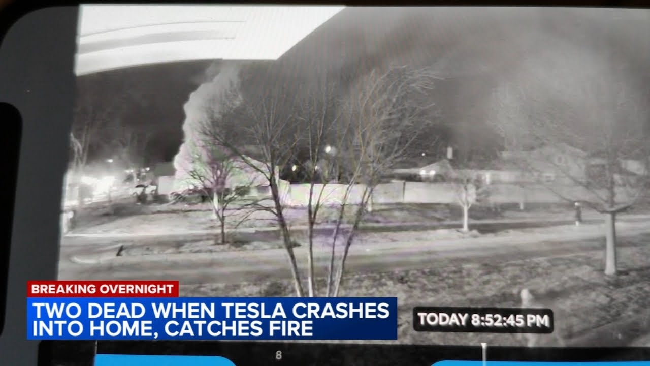 2 killed in fiery crash after Tesla hits Woodridge house, bursts into ...