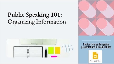Public Speaking 101 Organizing Information