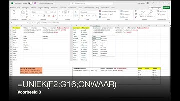 Excel overloopfunctie UNIEK