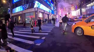 Night Ride Midtown Manhattan  : 7th ave(Times Square) Broadway-37th St | 4K Ep. 13