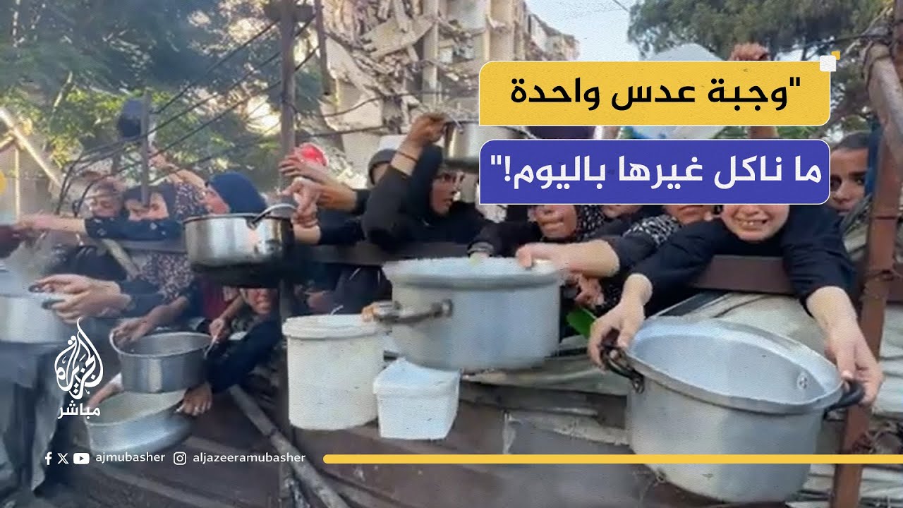 "ننتظر 10 ساعات للحصول على وجبة عدس ما ناكل غيرها باليوم"