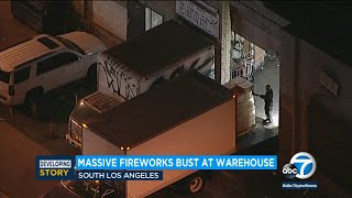LAPD seizes massive cache of illegal fireworks from South LA warehouse