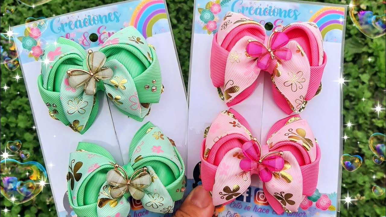 🧵🪡✂️Moño Destellos Parecitos , listón de 3.8cm , modelo de moda en tendencia ✂️🪡🧵