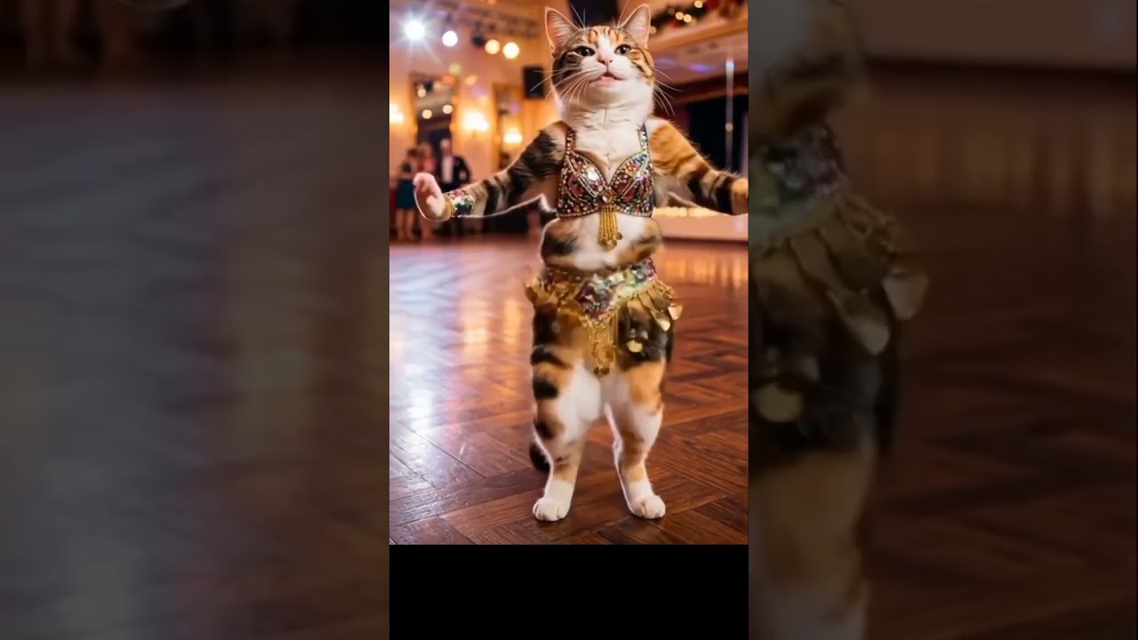 أجمل فديو ❤️❤️إتفرج علي رقص شرقي القطط😂😂 #foryou #funny #dance #كوميديا #فديو #aivideo #ضحك#قطط