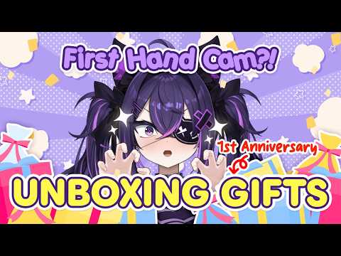 【1st Anniversary Stream 】First Handcam! Unboxing Gifts from Simpai !
