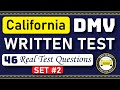 California dmv written test 2024  46 real test questions set 2  california dmv practice test 2024