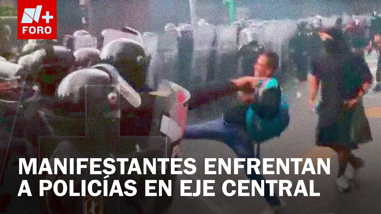 Marcha 2 de Octubre: Momento exacto de enfrentamiento en Eje Central - Las Noticias