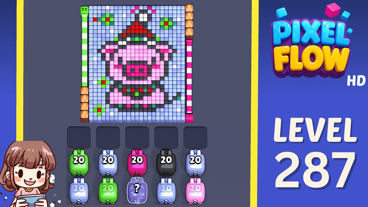 Pixel Flow Level 287 Solution Walkthrough - YouTube